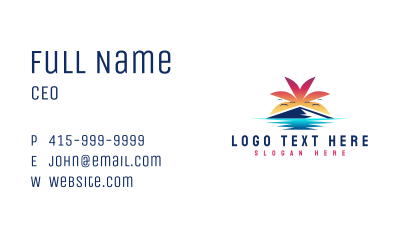 Palm Tree Island Vacation Business Card Image Preview