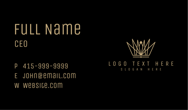 Luxury Pageant Crown Business Card Design Image Preview