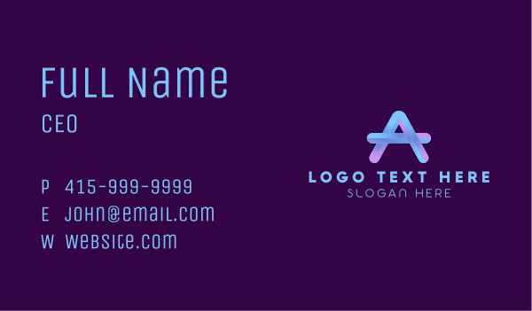 Gradient Letter A  Business Card Design Image Preview