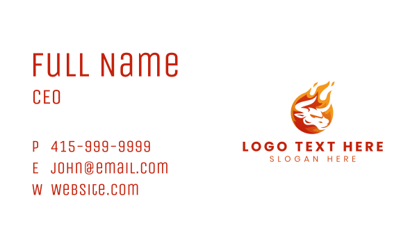 Flaming Buffalo Cow Business Card Design Image Preview