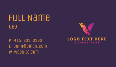 Gradient Firm Letter V Business Card Image Preview