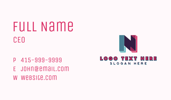 Professional Studio Letter N Business Card Design Image Preview