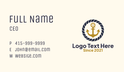 Nautical Anchor Fishing  Business Card Image Preview