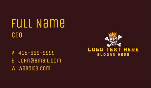 Gaming Crown Skull Business Card Design Image Preview