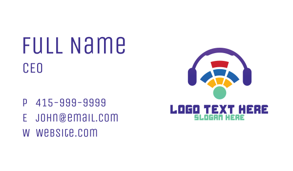 Colorful Wireless Media Business Card Design Image Preview