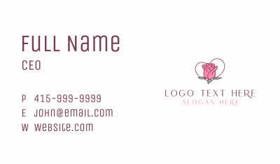 Rose Bud Heart Business Card Image Preview