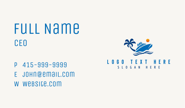 Yacht Vacation Travel  Business Card Design Image Preview