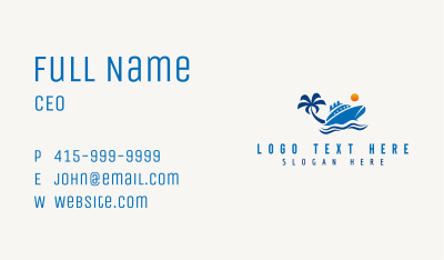Yacht Vacation Travel  Business Card Image Preview