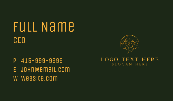 Luxury Tree Nature Business Card Design Image Preview