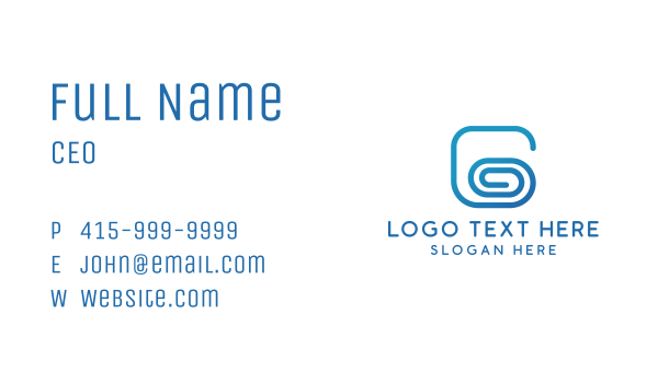 Blue G Clip Business Card Design Image Preview