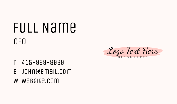 Feminine Cursive Wordmark Business Card Design Image Preview