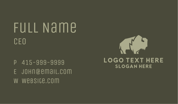 Wild Bison Farming Business Card Design Image Preview