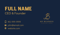 Gold Luxury Letter B Business Card Design