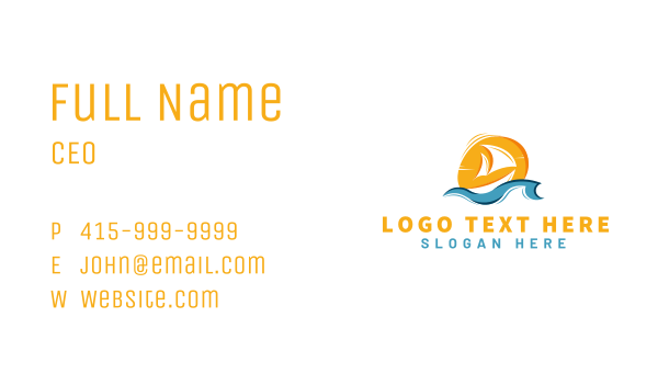 Boat Ocean Beach Business Card Design Image Preview