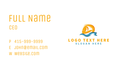 Boat Ocean Beach Business Card Image Preview