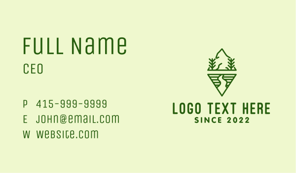 Nature Mountain Camping  Business Card Design Image Preview