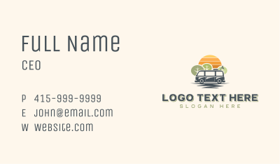 Minivan Road Trip Travel Business Card Image Preview