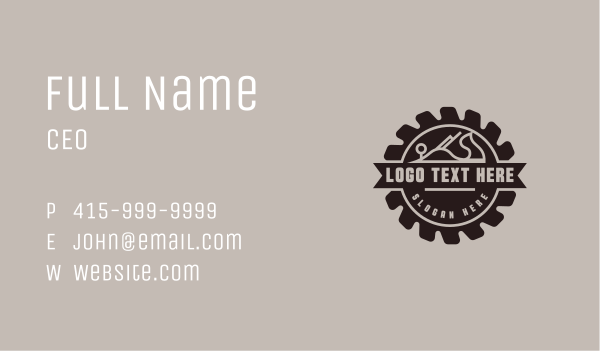 Handyman Carpentry Badge Business Card Design Image Preview