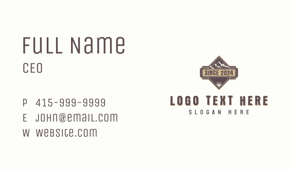 Forest Mountain Trekking Business Card Design Image Preview
