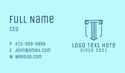 Column Shield Law Firm  Business Card