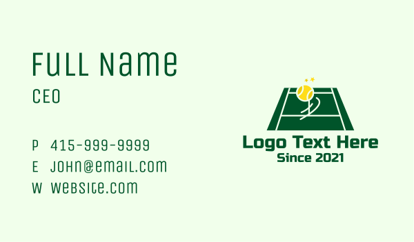 Green Tennis Court Business Card Design Image Preview