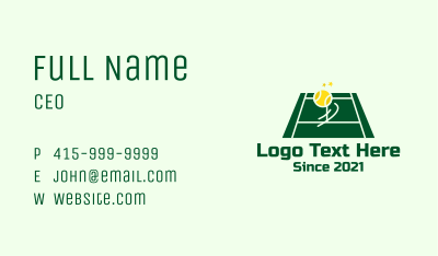 Green Tennis Court Business Card Image Preview