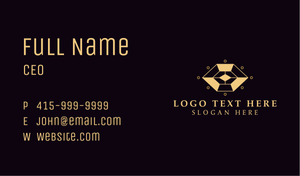 Golden Crystal Gem Business Card Design Image Preview