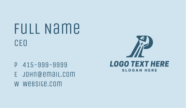 Wrench Tool Letter P Business Card Design Image Preview