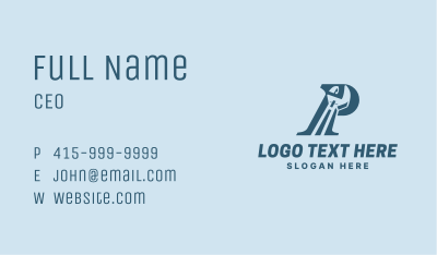 Wrench Tool Letter P Business Card Image Preview