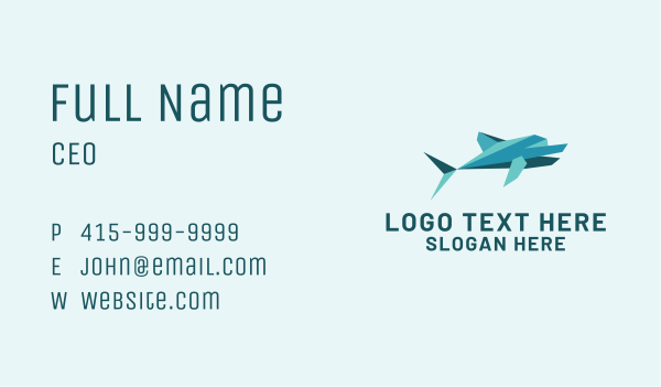 Dolphin Papercraft Origami Business Card Design Image Preview