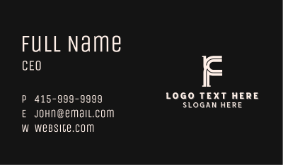 Professional Industry Letter F Business Card Image Preview