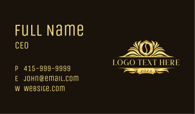 Premium Coffee Bean Crest Business Card Image Preview
