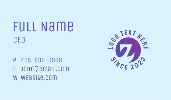 Purple Letter Z Business Card Design Image Preview