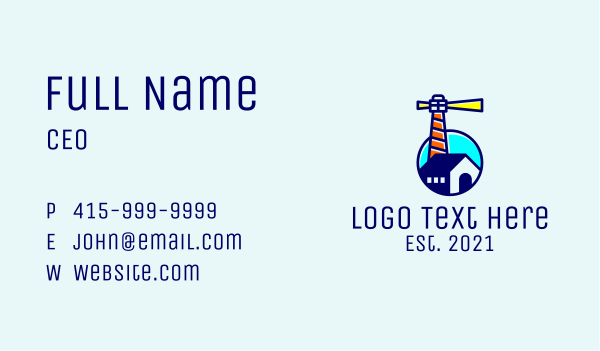 Lighthouse Tower Property  Business Card Design Image Preview