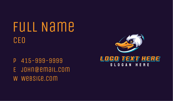 Duck Gaming Mascot Business Card Design Image Preview