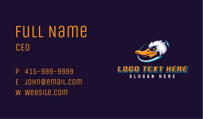Duck Gaming Mascot Business Card Image Preview