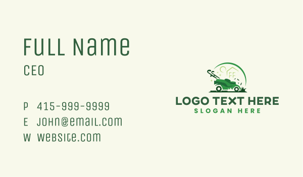 Landscaping Grass Mower Business Card Design Image Preview