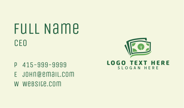 Dollar Bill Financial Savings  Business Card Design Image Preview