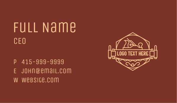 Woodworker Crafting Saw Badge Business Card Design Image Preview