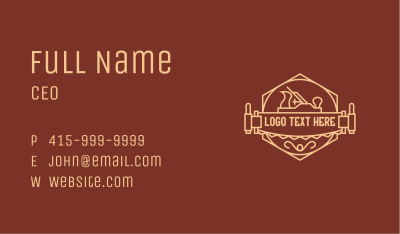 Woodworker Crafting Saw Badge Business Card Image Preview
