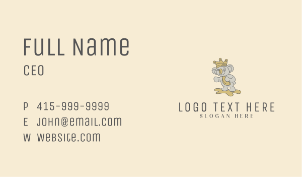 Royal Koala Mascot Business Card Design Image Preview