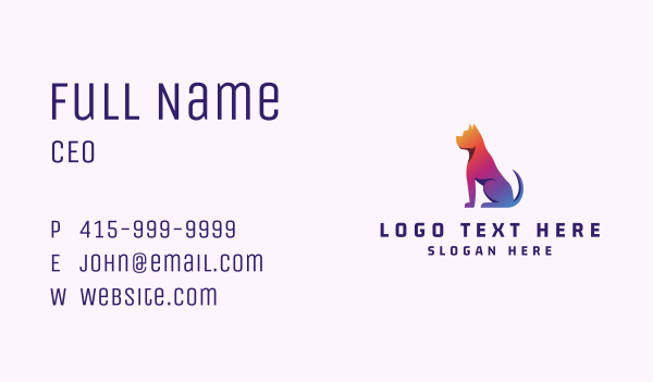 Gradient Bulldog Animal Business Card Design Image Preview