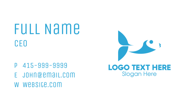 Abstract Blue Fish Business Card Design
