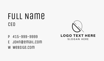 Tech Business Letter Q Business Card Image Preview