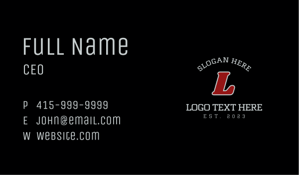 Athletic Sports Lettermark Business Card Design Image Preview