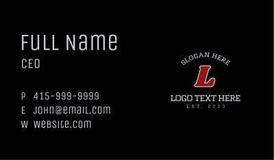 Athletic Sports Lettermark Business Card Image Preview