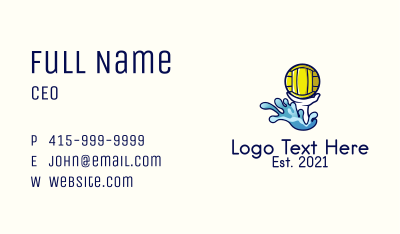 Water Polo Emblem  Business Card