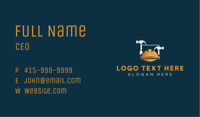 Hammer Hard Hat Construction Business Card Image Preview