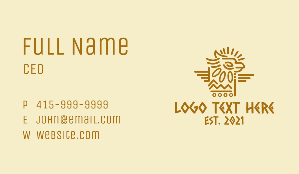Tribal Aztec Eagle Business Card Design Image Preview