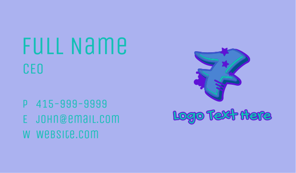 Graffiti Star Number 7 Business Card Design Image Preview